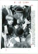 Prince William, Duke of Cambridge with his mother. - Vintage Photograph