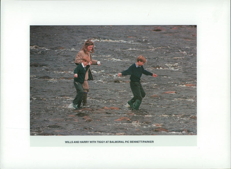 Prince William, Duke of Cambridge and Harry and Tiggy. - Vintage Photograph