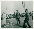 Queen Elizabeth The Queen Mother presents the squadron standards. - Vintage Photograph