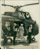 Queen Elizabeth The Queen Mother visits the ark royal. - Vintage Photograph