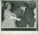 Queen Elizabeth The Queen Mother with Liberance. - Vintage Photograph