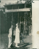 Queen Elizabeth The Queen Mother with Mr Sherebrook-Walker. - Vintage Photograph