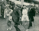Queen Elizabeth The Queen Mother with the Earl of Roseberry. - Vintage Photograph