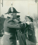 Queen Elizabeth The Queen Mother with Lt. Quartermaster A. Rees. - Vintage Photograph