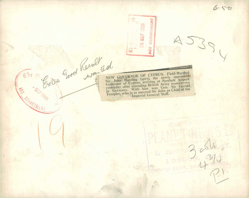 John Harding, 1st Baron Harding of Petherton - Vintage Photograph