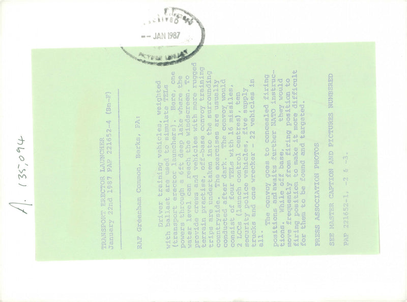 Army Vehicles: TEL - Vintage Photograph