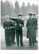 English State Visit in 1956. The Duke of Edinburgh was greeted by Colonel Erik Raab, the Flagship Manager at F 18 in Tullinge - Vintage Photograph