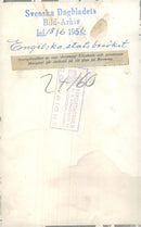 English State Visit 1956. Queen Elizabeth and Princess Margaret embark on their plan at Bromma - Vintage Photograph