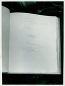 King Frederik of Denmark, Queen Ingrid, King Gustaf VI Adolf, Queen Louise and Prince Bertil's Signatures in the City Hall Guest Book - Vintage Photograph