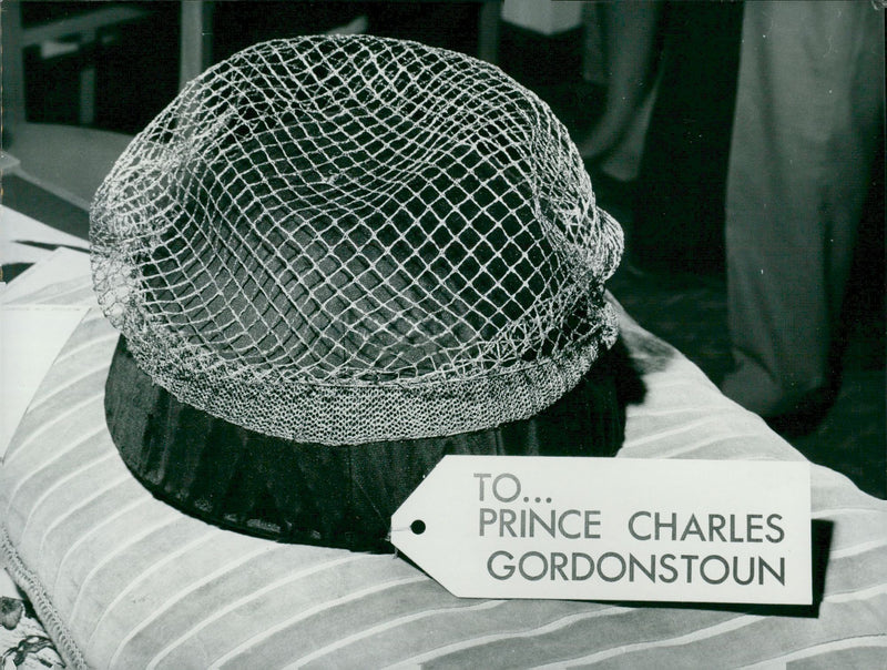 Prince Charles of Wales received the "Golden Hairnet" by the British Safety Council. - Vintage Photograph