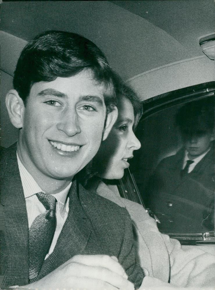 Prince Charles of Wales and Princess Anne leave Buckingham Palace. - Vintage Photograph