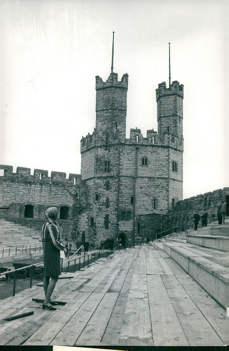 Caernarfon where Prince Charles of Wales is to be crowned. - Vintage Photograph