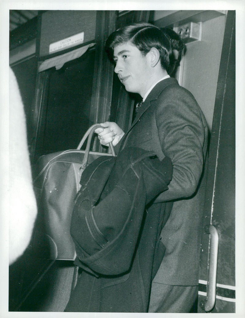 Prince Charles of Wales arrives at Buckingham Palace. - Vintage Photograph