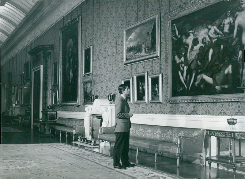 Prince Charles of Wales visits Buckingham Palace. - Vintage Photograph