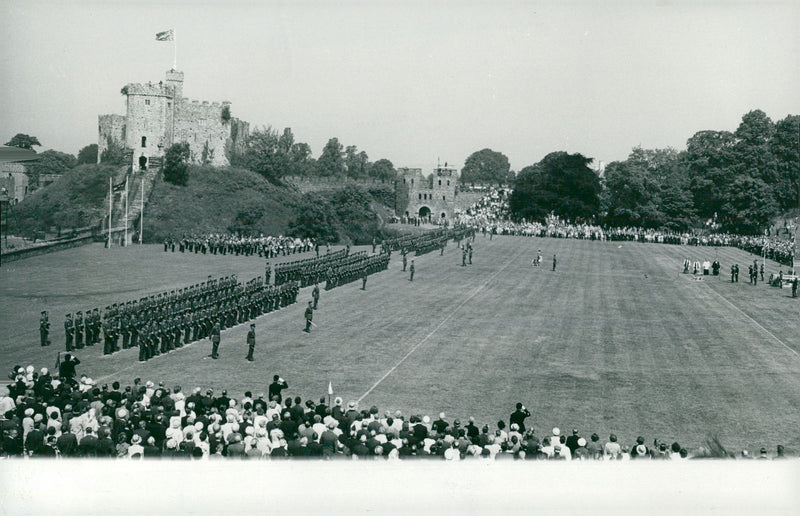 Prince Charles of Wales at the inauguration of the Wales Royal Regiment. - Vintage Photograph