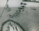 H.M King's boat together with Queen Elizabeth's boat. H.M.S. - Vintage Photograph