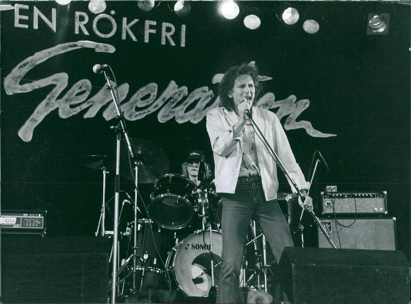 Portrait Tomas Ledin, Swedish singer, songwriter and record producer, performs at Gröna Lund - Vintage Photograph