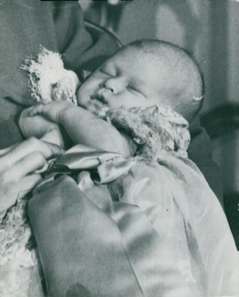 Prince Charles is sleeping in his mother's arms - Vintage Photograph