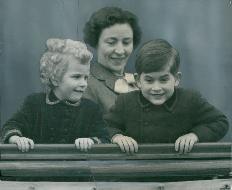 Princess Anne and Prince Charles aboard the royal yacht "Britannia" - Vintage Photograph