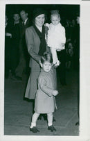 Prince Charles and Princess Anne arrive at Euston with the nurse Lightbody - Vintage Photograph