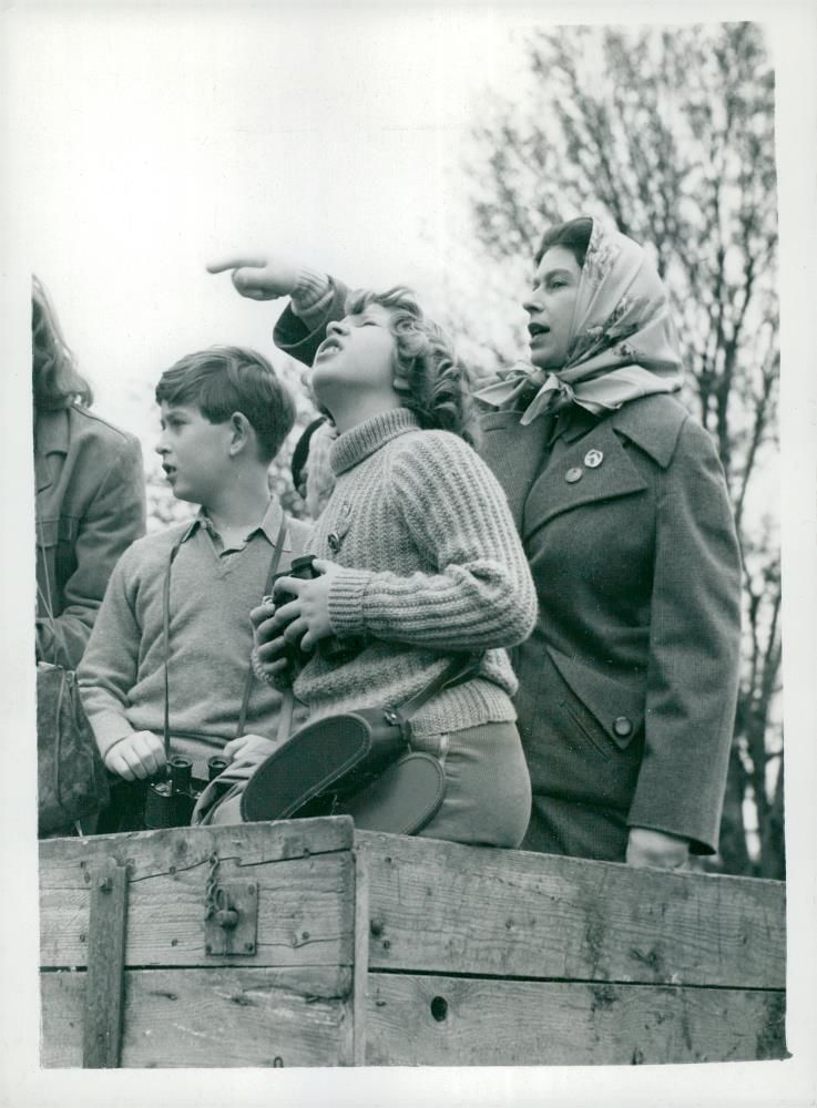 Queen Elizabeth II, Prince Charles and Princess Anne - Vintage Photograph