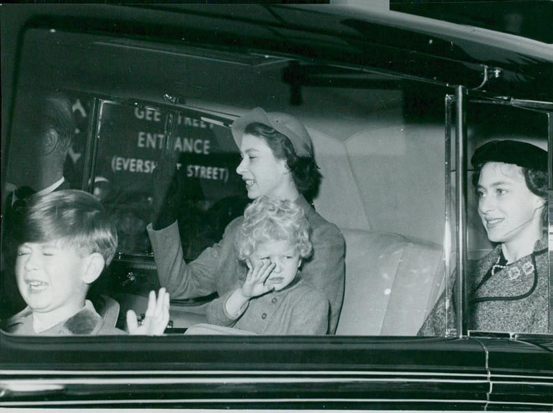 Queen Elizabeth II, Princess Margaret, Prize Charles and Princess Anne - Vintage Photograph