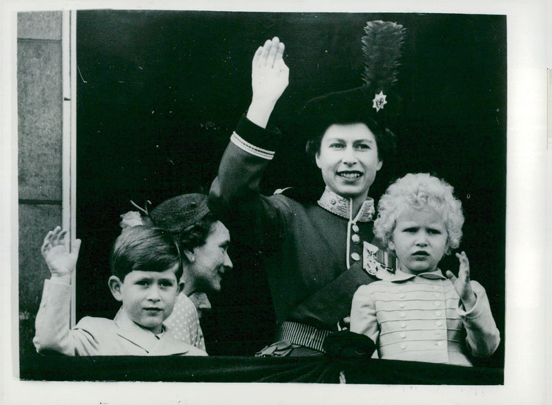 Queen Elizabeth II, Princess Anne and Prince Charles - Vintage Photograph