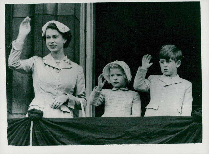 Queen Elizabeth II, Princess Anne and Prince Charles - Vintage Photograph