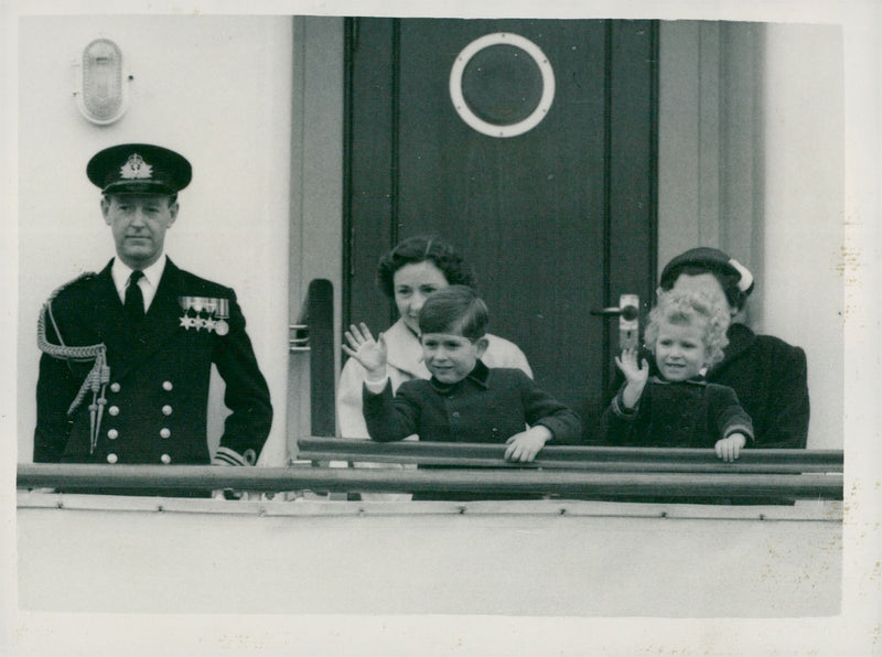 Prince Charles, Princess Anne, Queen Elizabeth, and Princess Margaret - Vintage Photograph