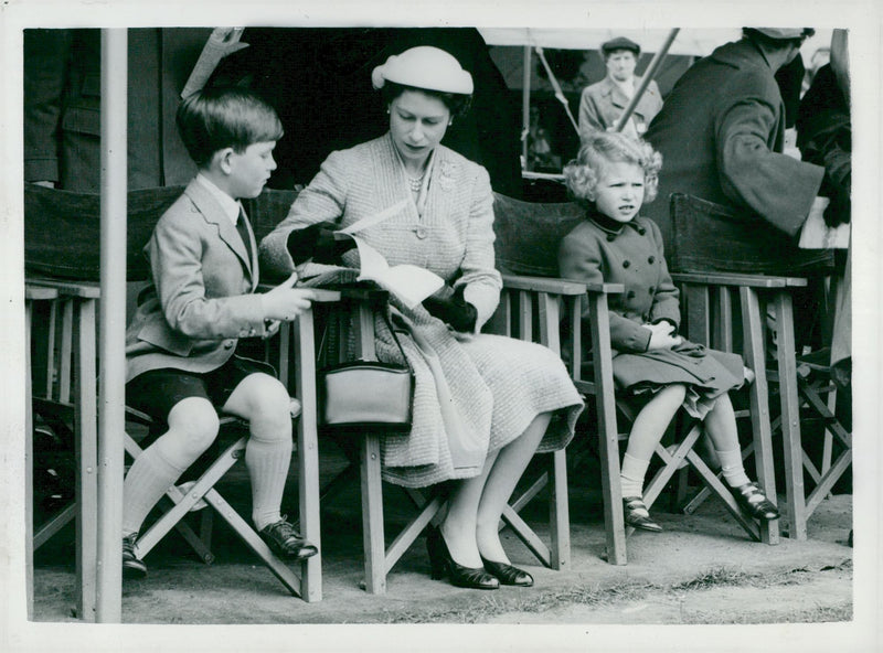 Queen Elizabeth II, Princess Anne and Prince Charles - Vintage Photograph