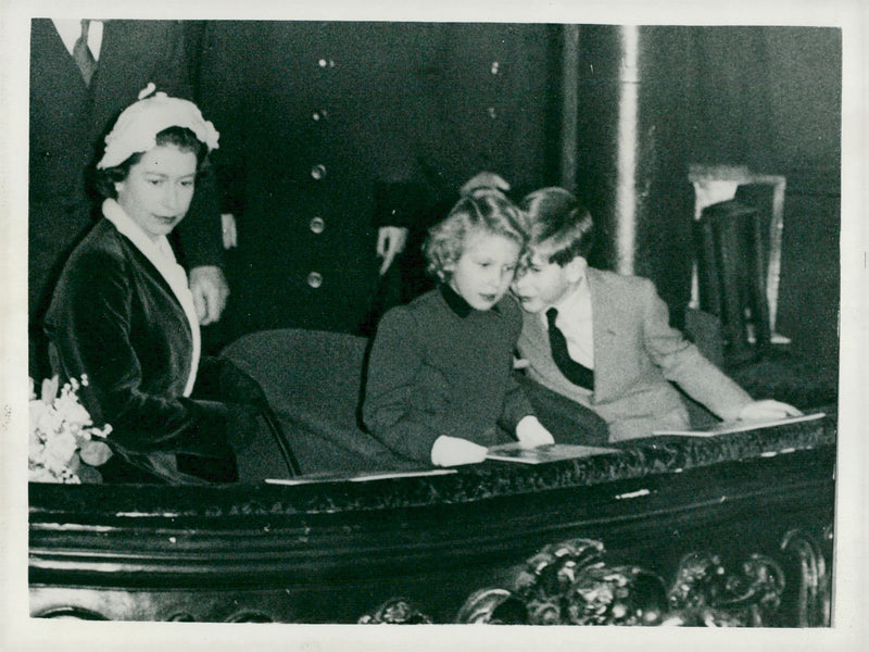 Queen Elizabeth II, Princess Anne and Prince Charles - Vintage Photograph