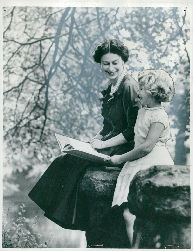 Queen Elizabeth II and Princess Anne - Vintage Photograph