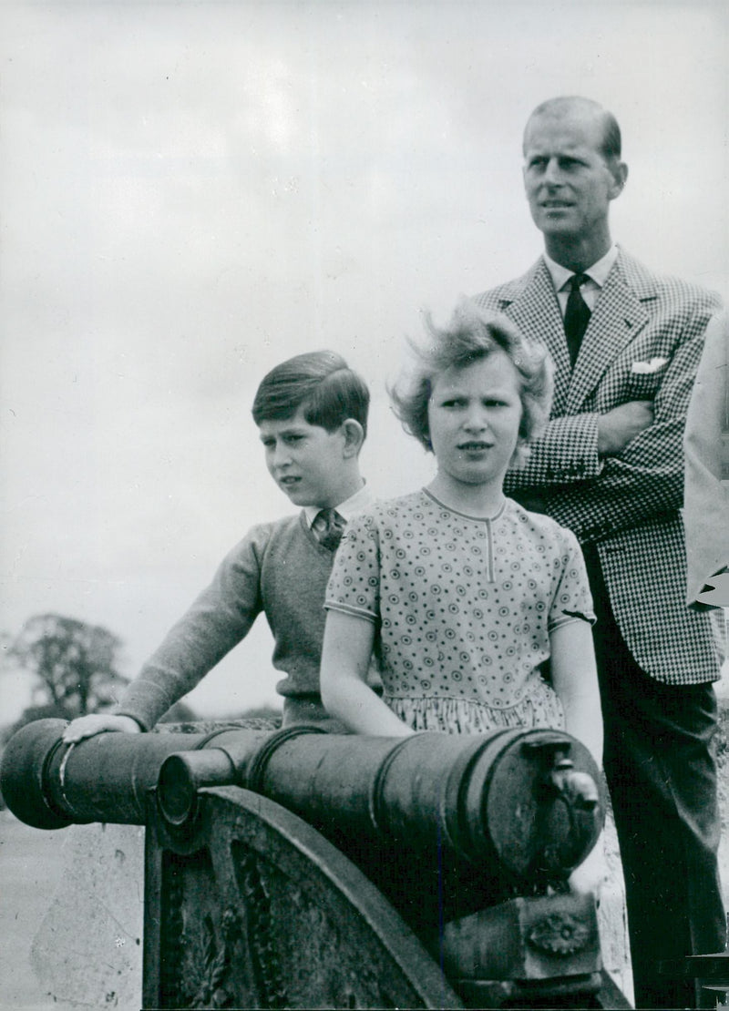 The Duke of Edinburgh, Prince Charles and Princess Anne - Vintage Photograph