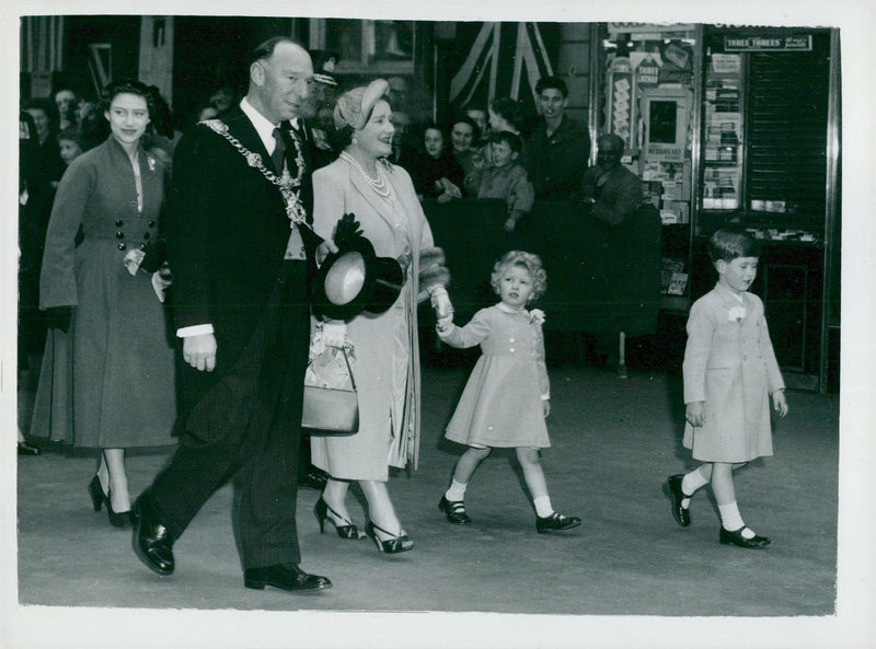 Princess Margaret, Queen Elizabeth, Prince Charles and Princess Anne - Vintage Photograph