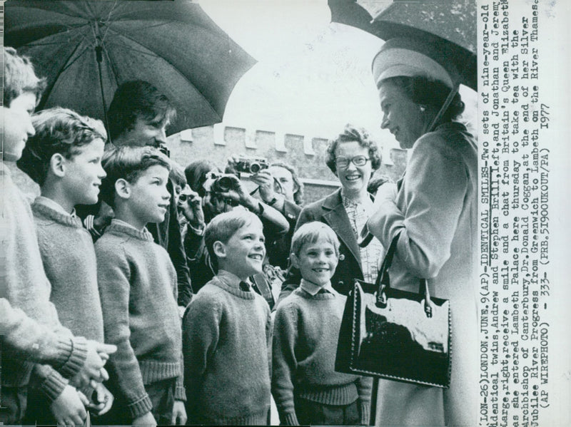 English Queen Elizabeth II during her Silver Jubilee River Progress - Vintage Photograph