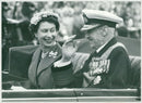 Queen Elizabeth together with King Håkon at the Oslo visit - Vintage Photograph