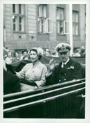 Queen Elizabeth together with King HÃ¥kon at the Oslo visit - Vintage Photograph