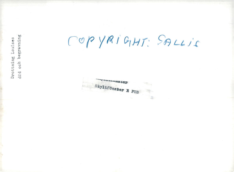 Queen Louise's death. Signature window in PUB - Vintage Photograph