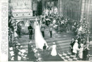 The Duke of Edinburgh, Princess Anne and Captain Mark Philips, as well as Bestman Eric Grounds in front of the altar during the wedding ceremony of Westminster Abbey - Vintage Photograph