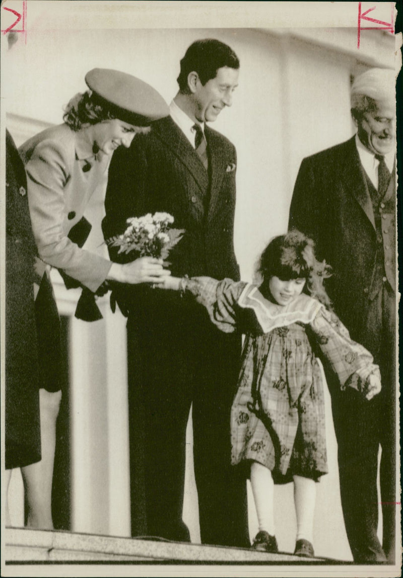 Princess Diana and Prince Charles arrive at Bonn - Vintage Photograph