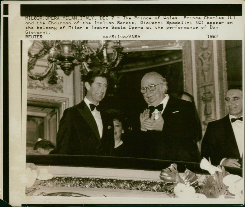 Prince Charles and Giovani Spadolini. - Vintage Photograph