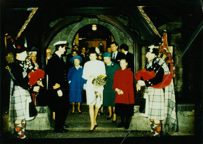 Princess Anne, Timothy Laurence, Zara Phillips, Queen Mother and Queen Elizabeth II. - Vintage Photograph