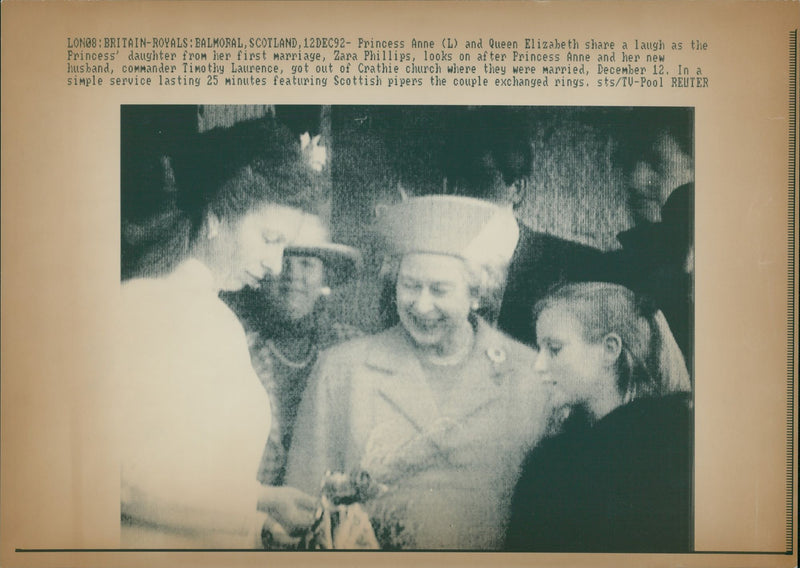 Princess Anne, Queen Elizabeth II and Zara Phillips. - Vintage Photograph