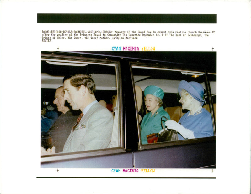 Prince Charles, Prince Philip, The Queen Mother and Queen Elizabeth II. - Vintage Photograph