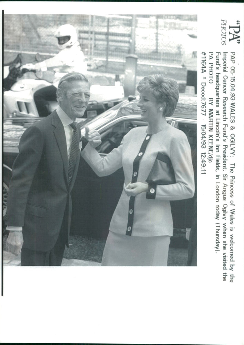 Princess Diana and Sir Angus Ogilvy. - Vintage Photograph