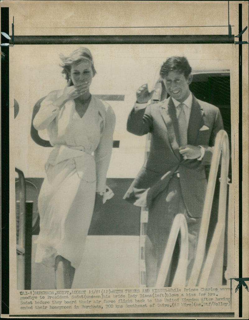 Prince Charles and Princess Diana. - Vintage Photograph