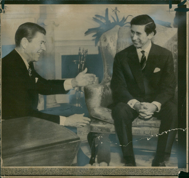 Prince Charles and President Reagan. - Vintage Photograph