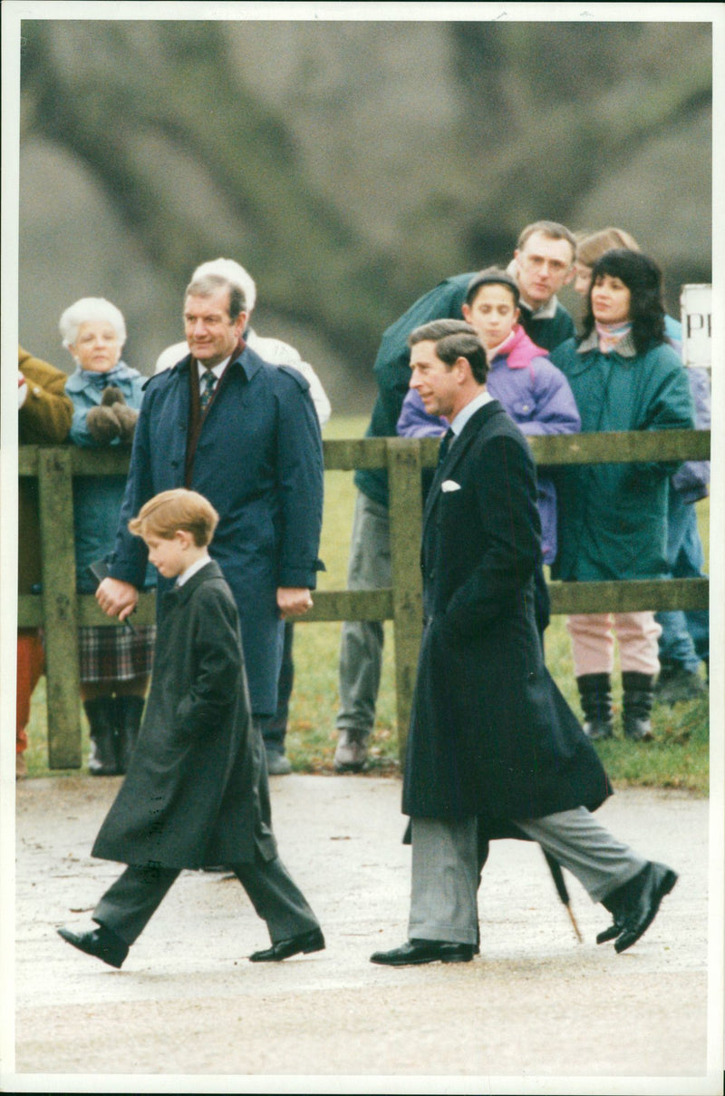 Prince Charles and Prince Harry. - Vintage Photograph