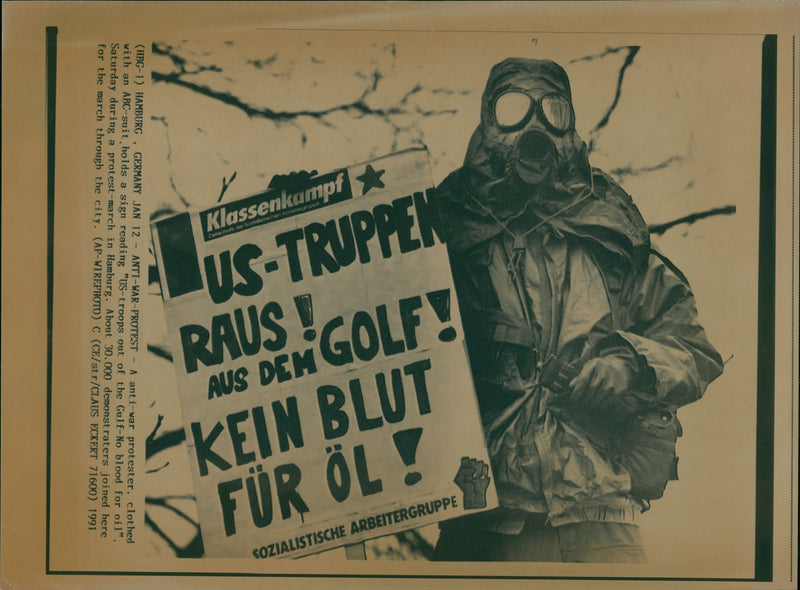 Anti-war protester. - Vintage Photograph