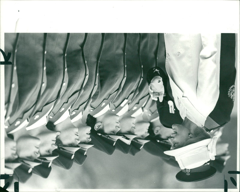 Duchess of Kent inspecting a women's parade of army. - Vintage Photograph